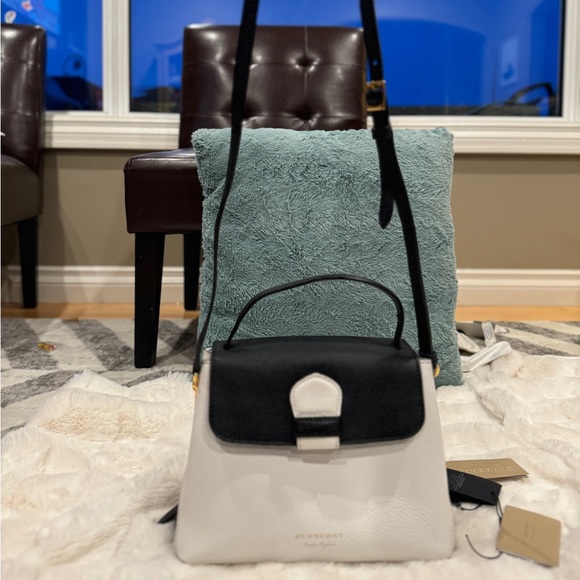 Camberley Derby Small Leather Tote Bag, White/Black - Picture 13 of 14